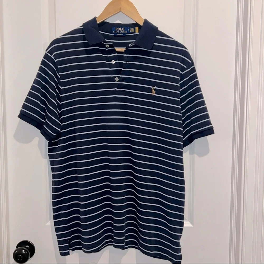 Polo Ralph Lauren Classic Fit Striped‎ Soft Cotton Polo Size L
